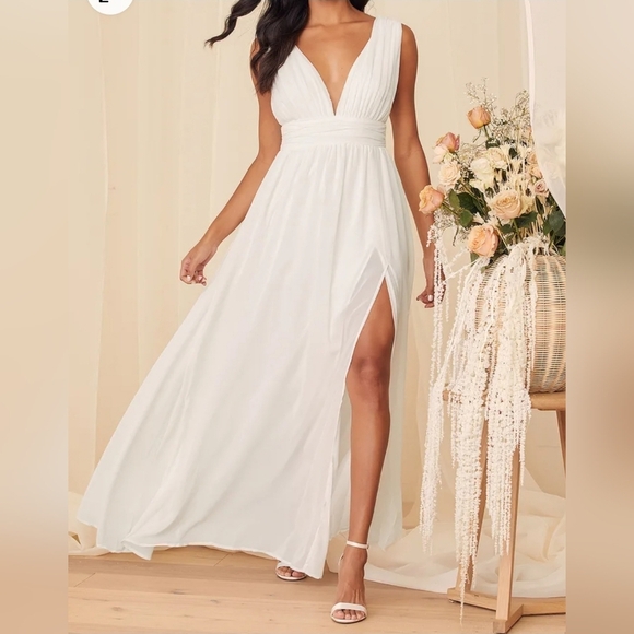 Lulus Dresses & Skirts - Lulus heavenly hues white long maxi dress formal wedding nwot dress size 2x